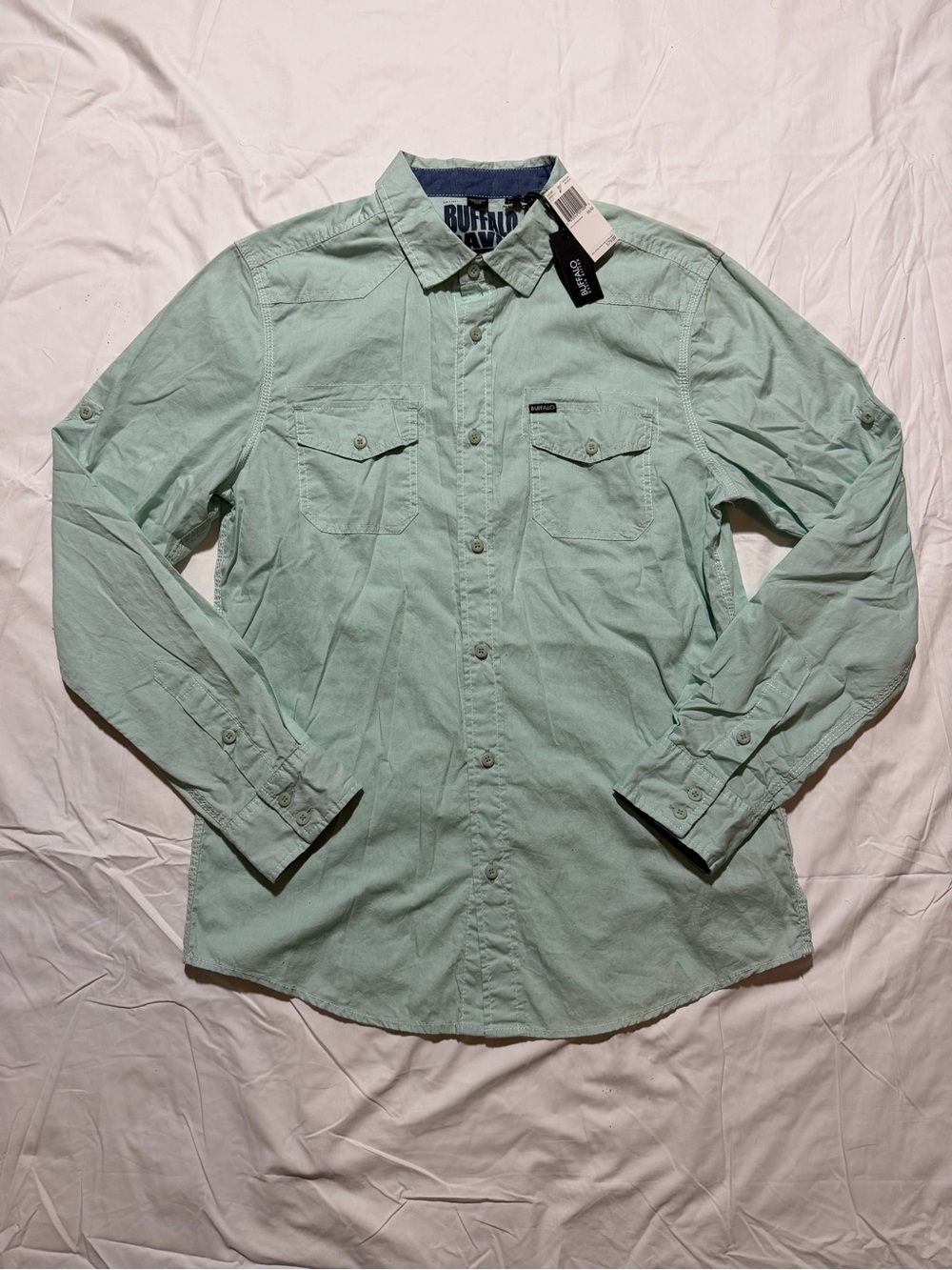NWT Buffalo David Bitton Men’s Medium Long Sleeve Button-Up Shirt 100% Cotton